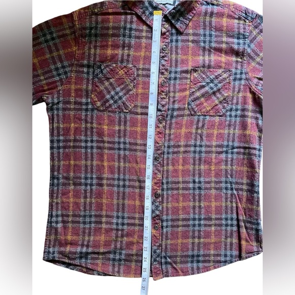 PD&C Tartan Plaid Casual Button Up Shirt Long Sleeve Mens Size Large - Picture 9 of 10